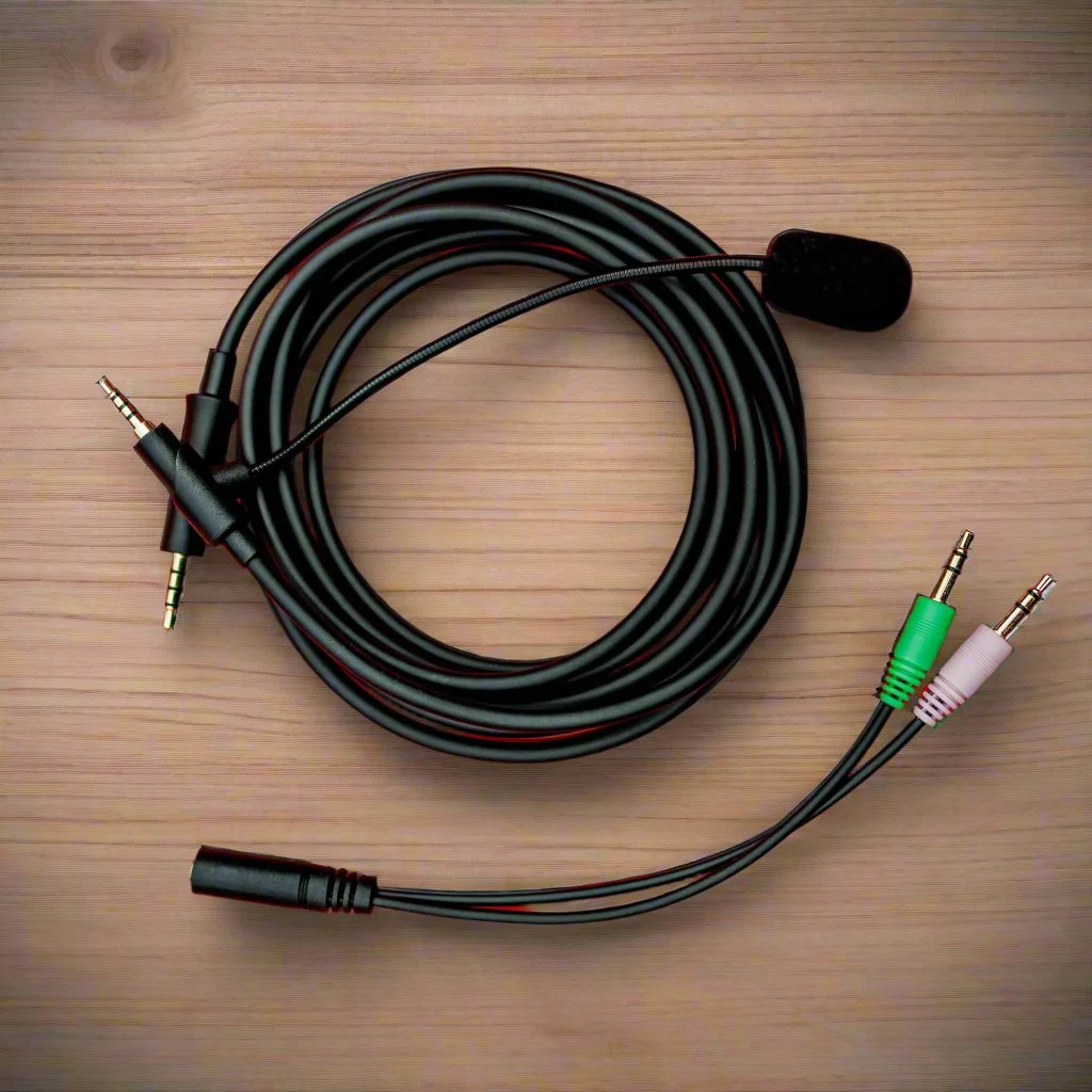 Premium Gaming Cable with Boom Mic for Heavys H1H Headphones